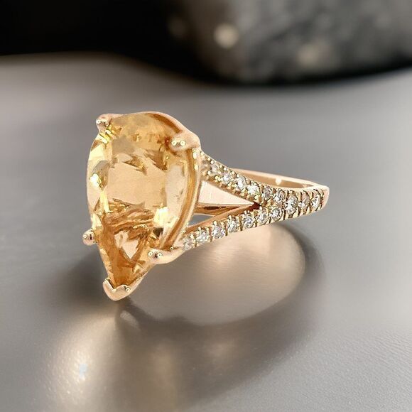 Natural Citrine Diamond Ring 6.5 14k Y Gold 4.79 TCW Certified $3,950 310632 - Picture 16 of 16